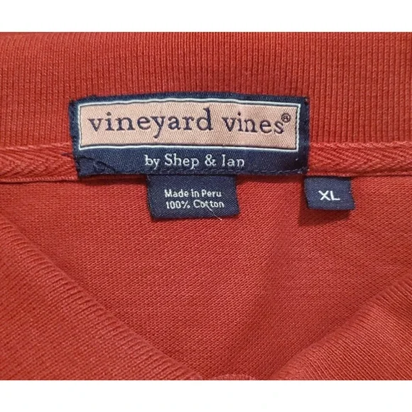 Vineyard Vines Polo Shirt Maroon Long Sleeve Rugby Golf Preppy Casual Men Sz XL - Picture 3 of 3
